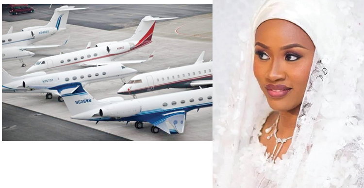 Image result for Some of the private jets in Minna for IBB daughter’s wedding