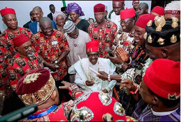 Image result for Buhari in Ebonyi, urges Igbo to reject secession propaganda